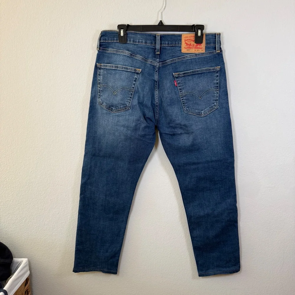 Levi Strauss 502 Mens Blue Denim Jeans W33 L30‎ Taper Fit Waterless